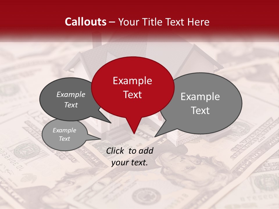 A House Sitting On Top Of A Pile Of Money PowerPoint Template