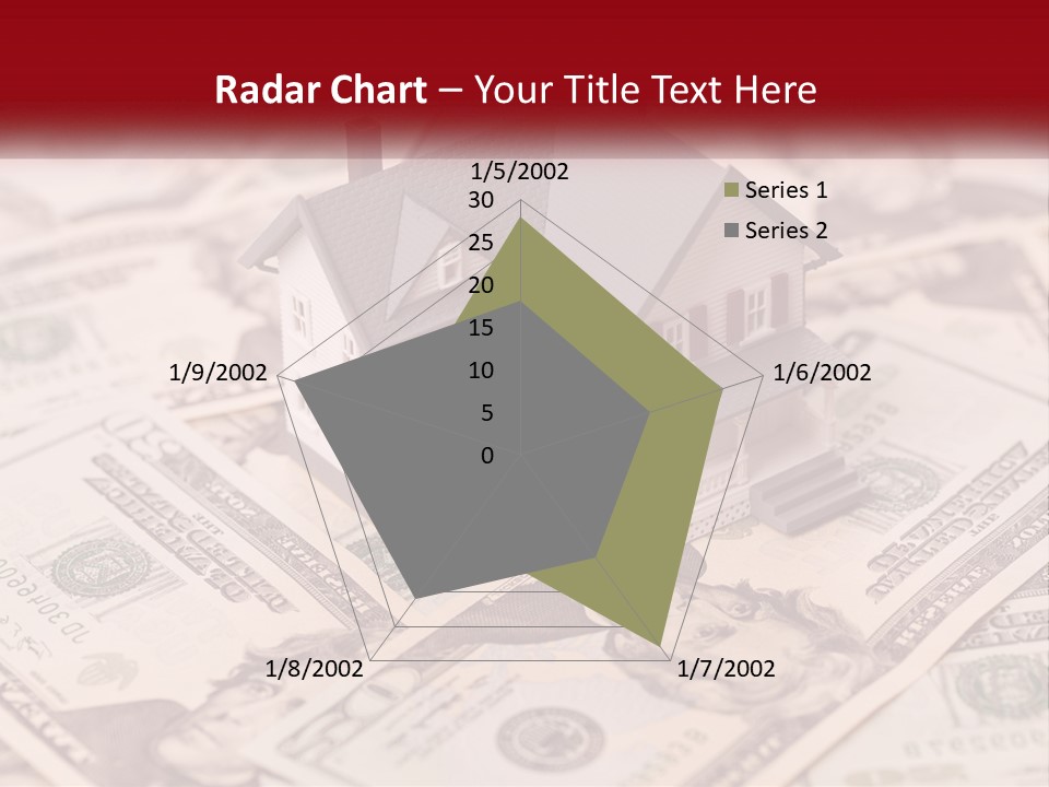 A House Sitting On Top Of A Pile Of Money PowerPoint Template