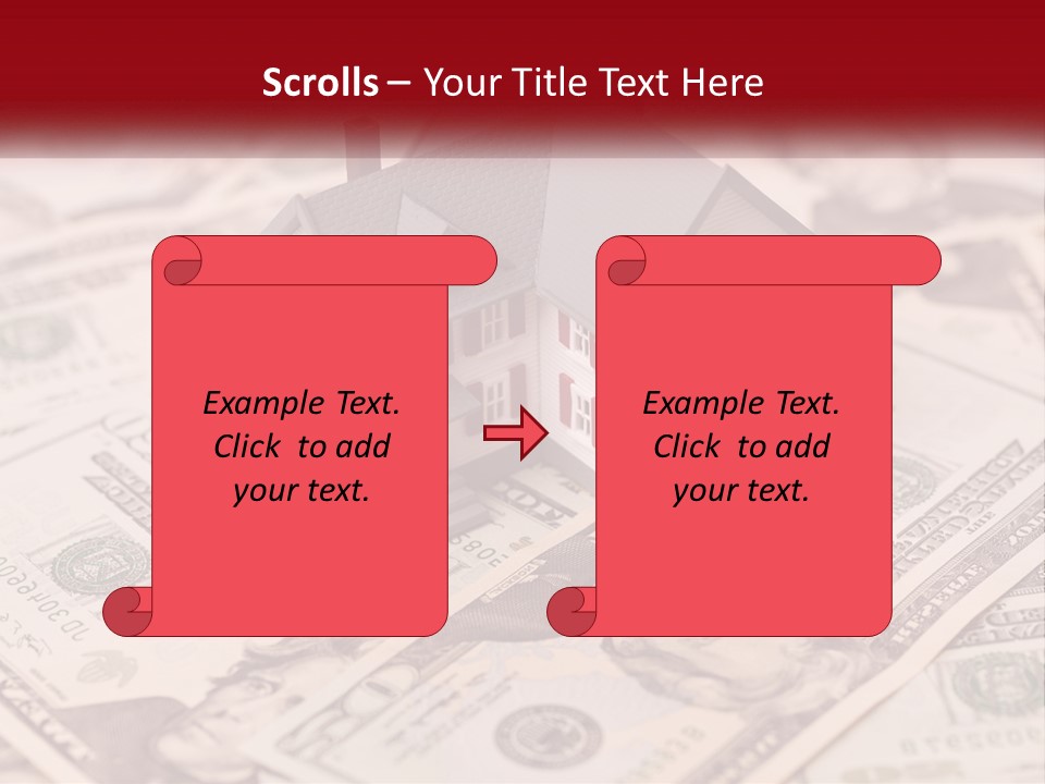 A House Sitting On Top Of A Pile Of Money PowerPoint Template