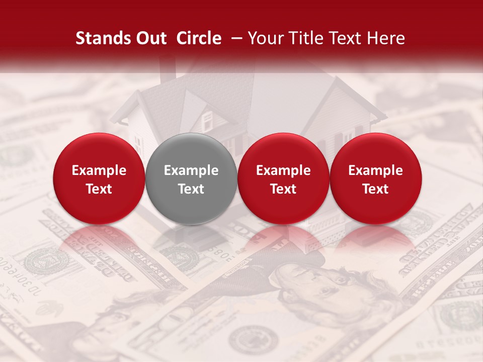 A House Sitting On Top Of A Pile Of Money PowerPoint Template