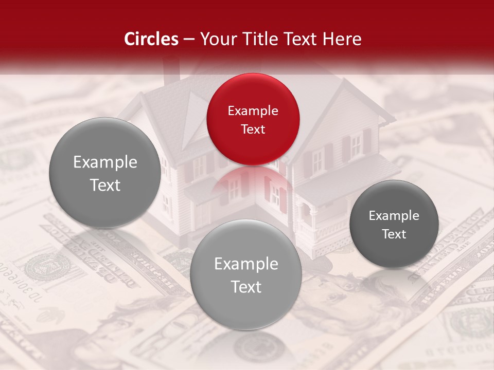 A House Sitting On Top Of A Pile Of Money PowerPoint Template