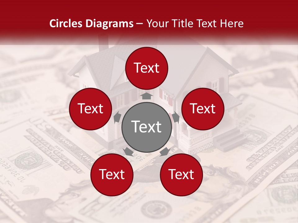 A House Sitting On Top Of A Pile Of Money PowerPoint Template