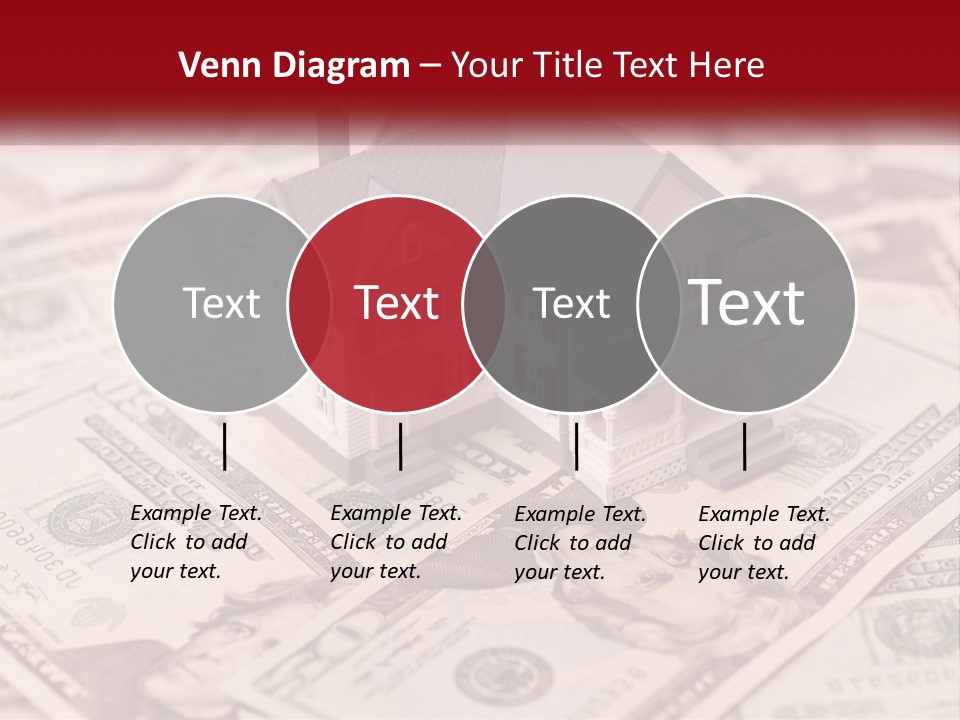 A House Sitting On Top Of A Pile Of Money PowerPoint Template