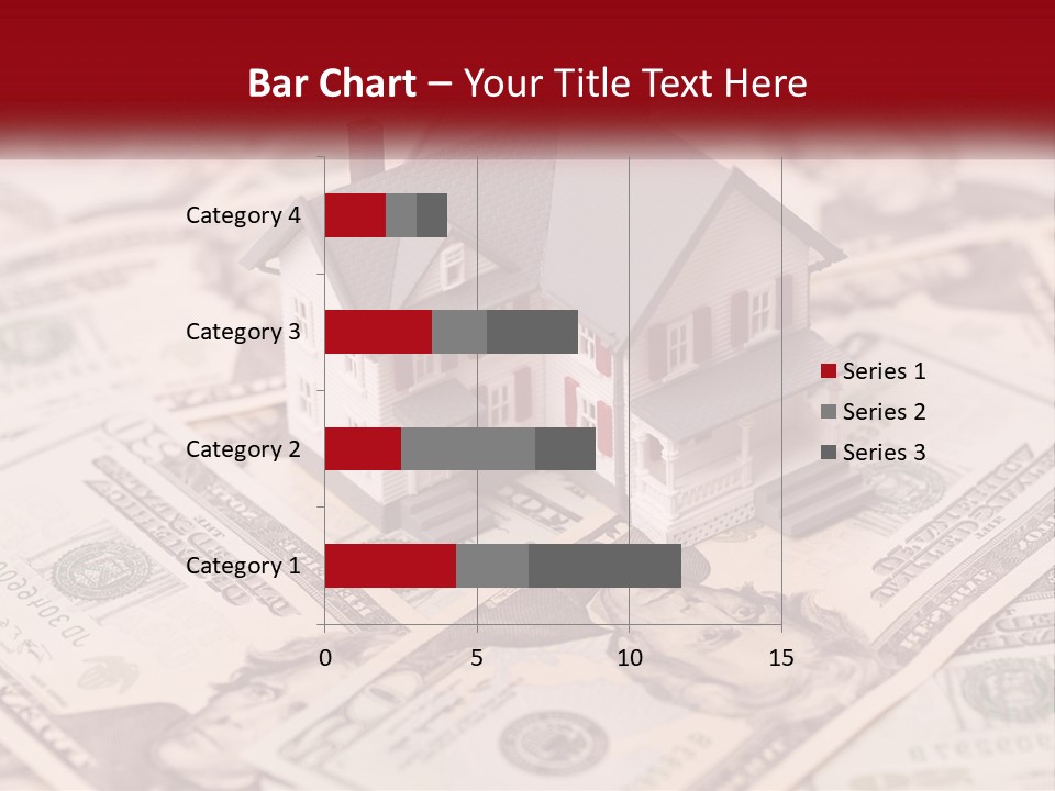A House Sitting On Top Of A Pile Of Money PowerPoint Template