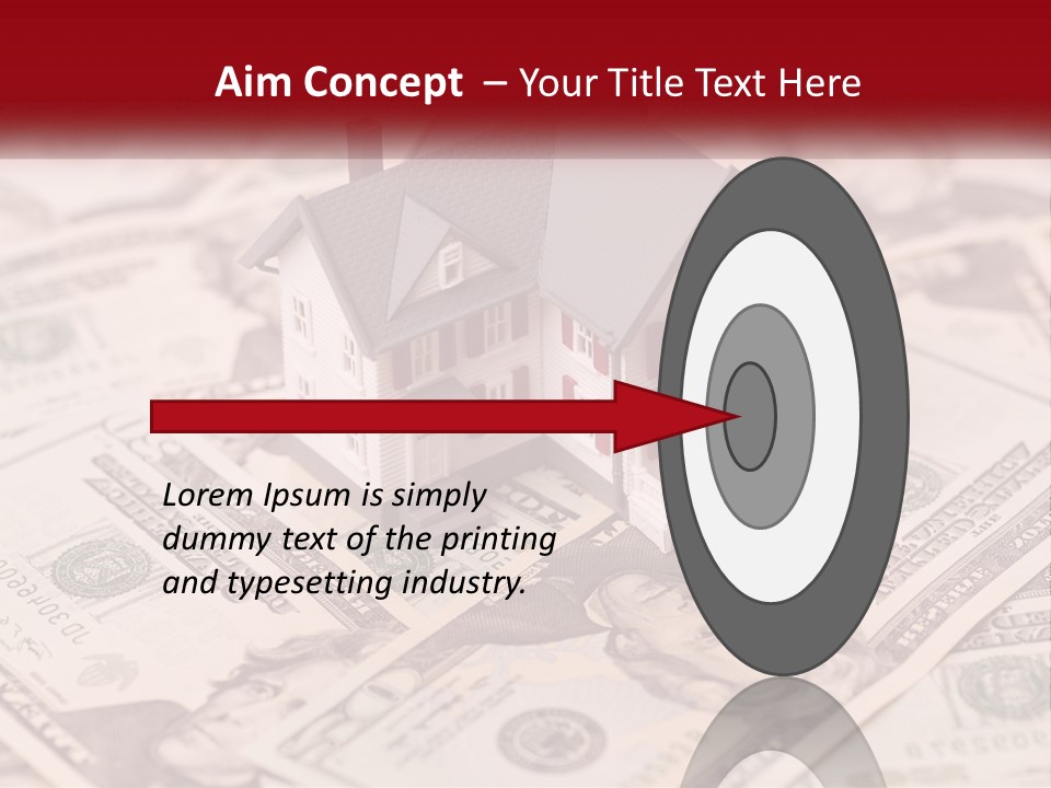 A House Sitting On Top Of A Pile Of Money PowerPoint Template