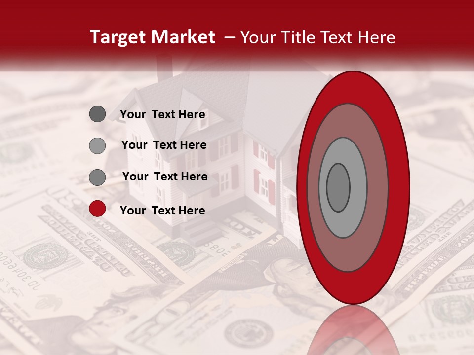 A House Sitting On Top Of A Pile Of Money PowerPoint Template