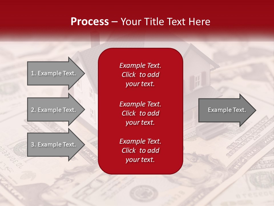 A House Sitting On Top Of A Pile Of Money PowerPoint Template