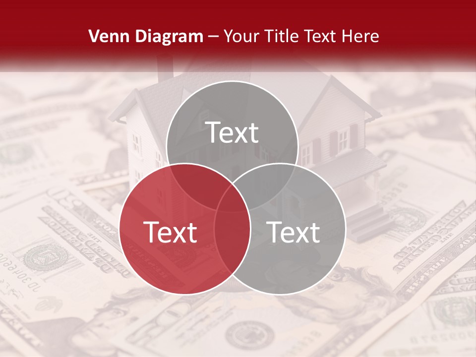 A House Sitting On Top Of A Pile Of Money PowerPoint Template
