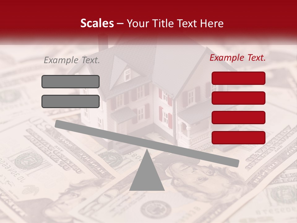 A House Sitting On Top Of A Pile Of Money PowerPoint Template