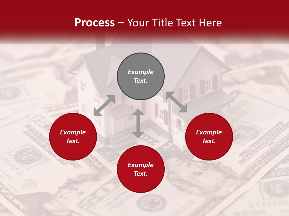 A House Sitting On Top Of A Pile Of Money PowerPoint Template