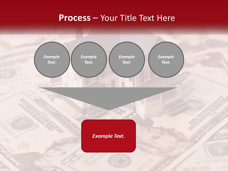 A House Sitting On Top Of A Pile Of Money PowerPoint Template