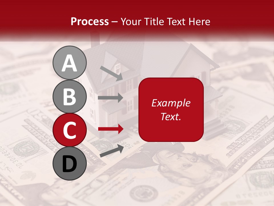 A House Sitting On Top Of A Pile Of Money PowerPoint Template