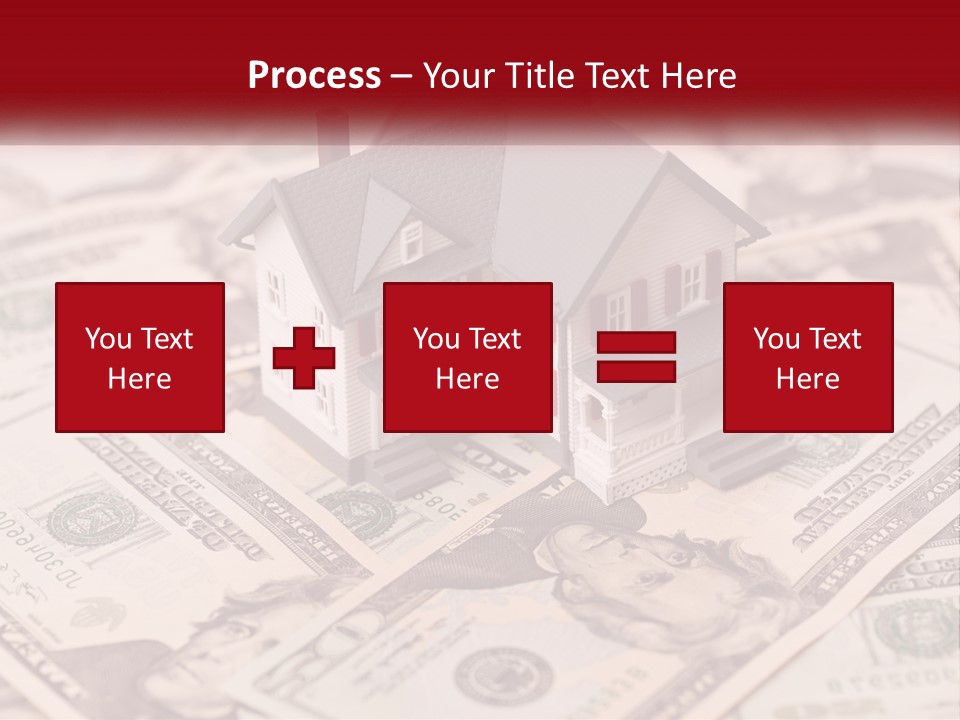 A House Sitting On Top Of A Pile Of Money PowerPoint Template