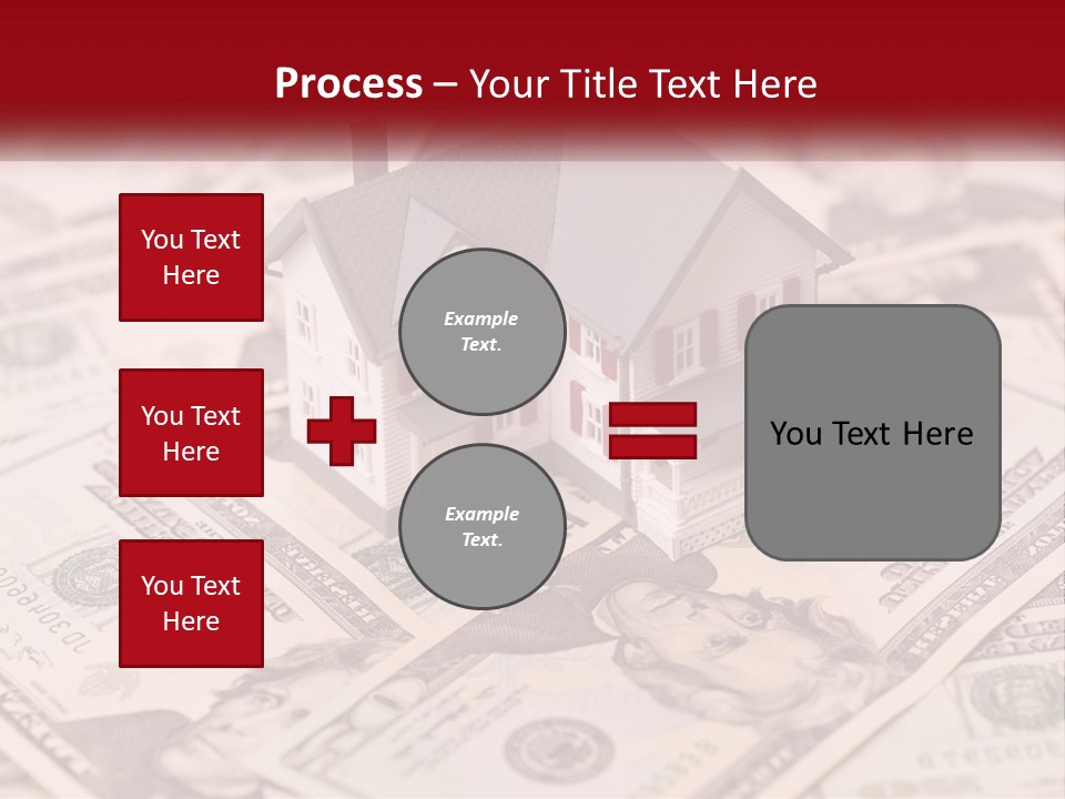 A House Sitting On Top Of A Pile Of Money PowerPoint Template