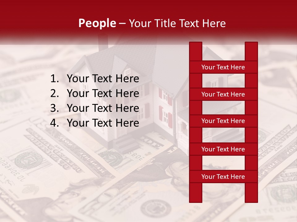 A House Sitting On Top Of A Pile Of Money PowerPoint Template