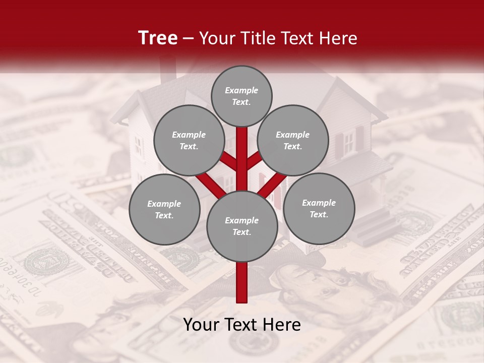 A House Sitting On Top Of A Pile Of Money PowerPoint Template