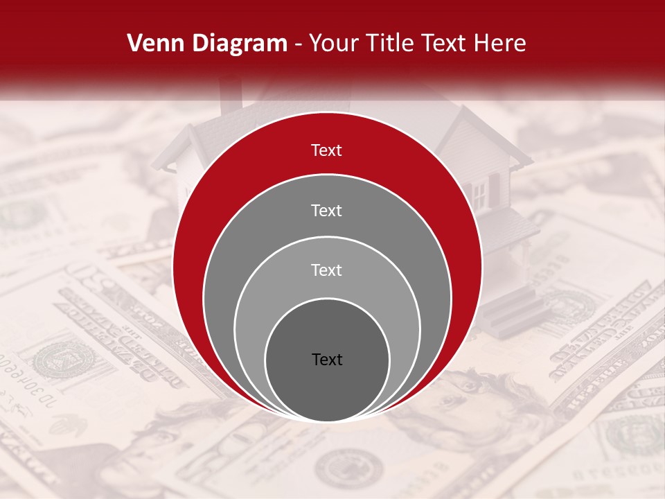 A House Sitting On Top Of A Pile Of Money PowerPoint Template