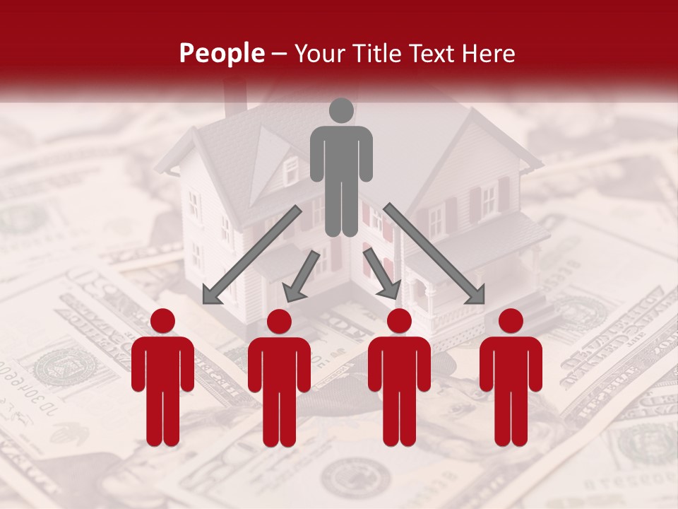 A House Sitting On Top Of A Pile Of Money PowerPoint Template