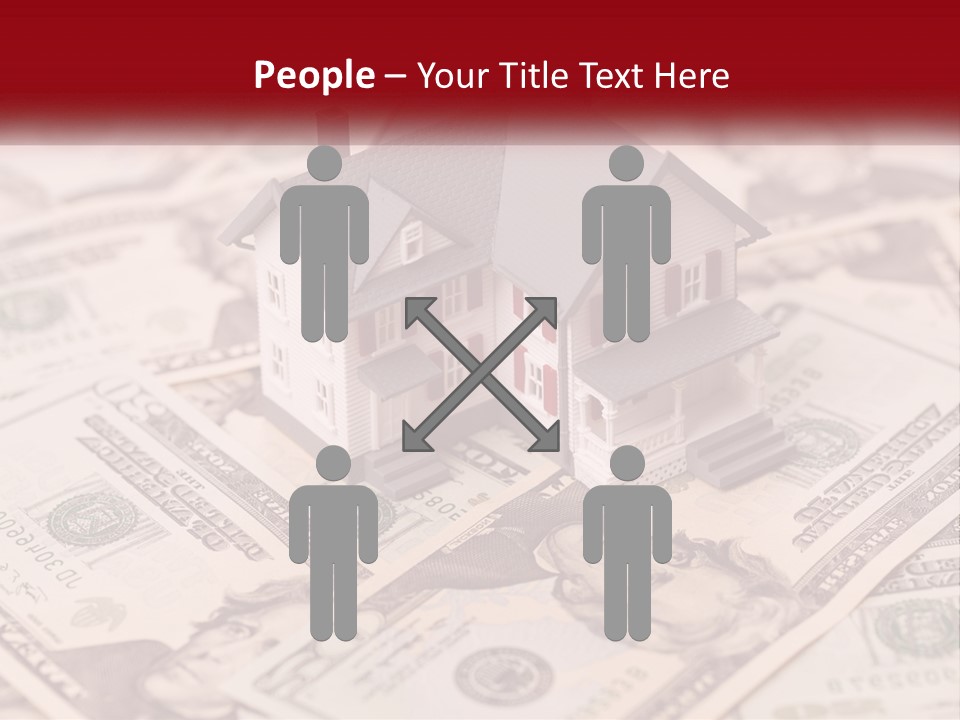 A House Sitting On Top Of A Pile Of Money PowerPoint Template
