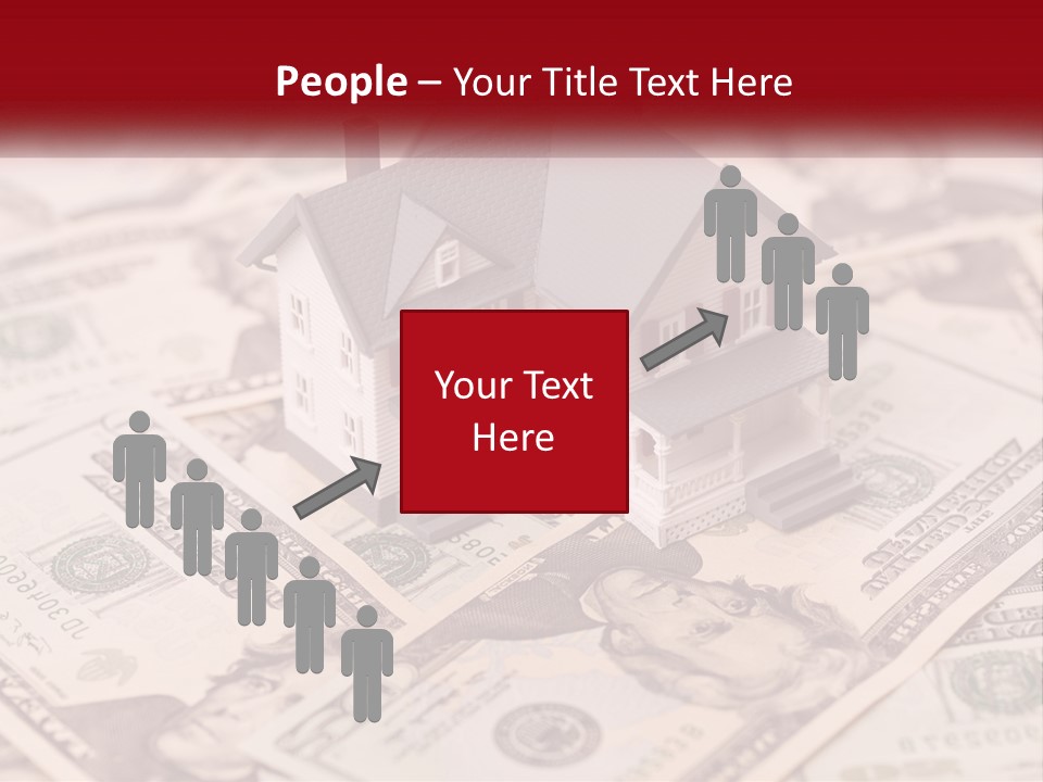 A House Sitting On Top Of A Pile Of Money PowerPoint Template