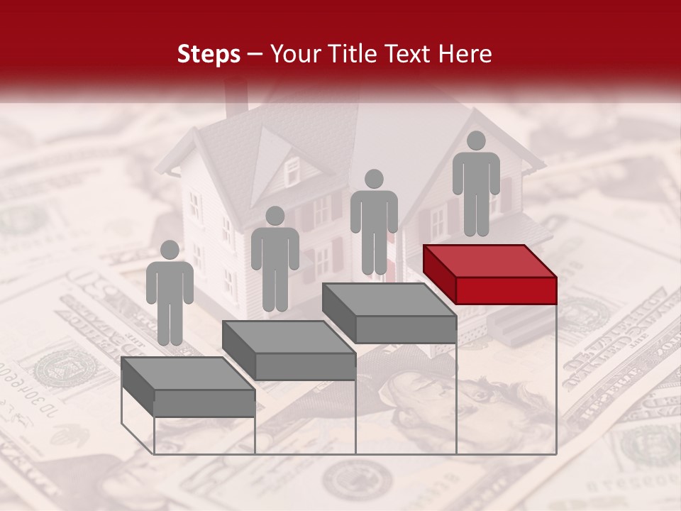 A House Sitting On Top Of A Pile Of Money PowerPoint Template