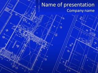 A Blueprint Of A Building With The Name Of The Building PowerPoint Template