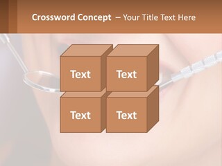 A Woman Smiling With A Toothbrush In Her Mouth PowerPoint Template