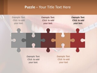 A Woman Smiling With A Toothbrush In Her Mouth PowerPoint Template