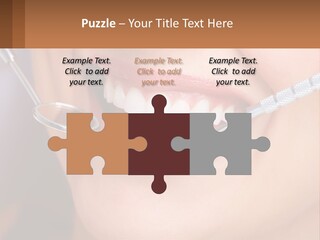 A Woman Smiling With A Toothbrush In Her Mouth PowerPoint Template