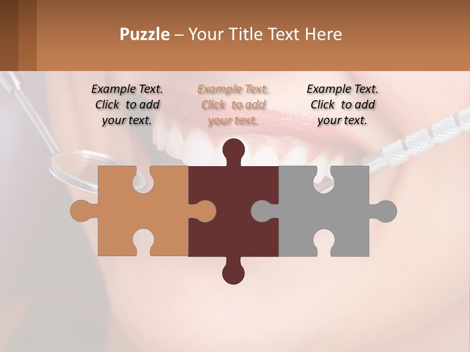 A Woman Smiling With A Toothbrush In Her Mouth PowerPoint Template