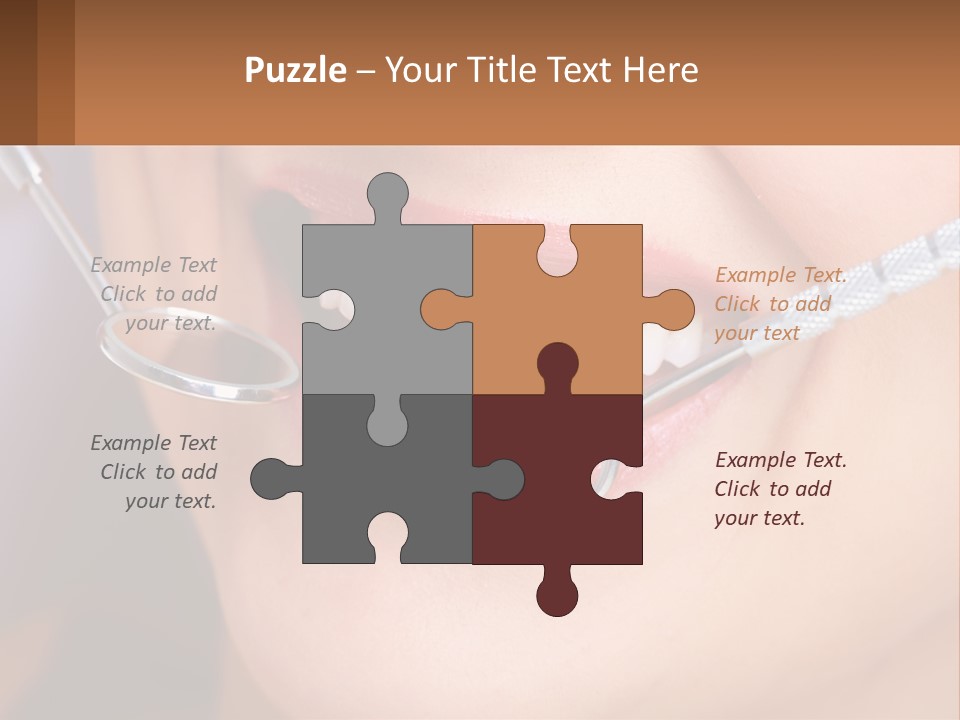 A Woman Smiling With A Toothbrush In Her Mouth PowerPoint Template