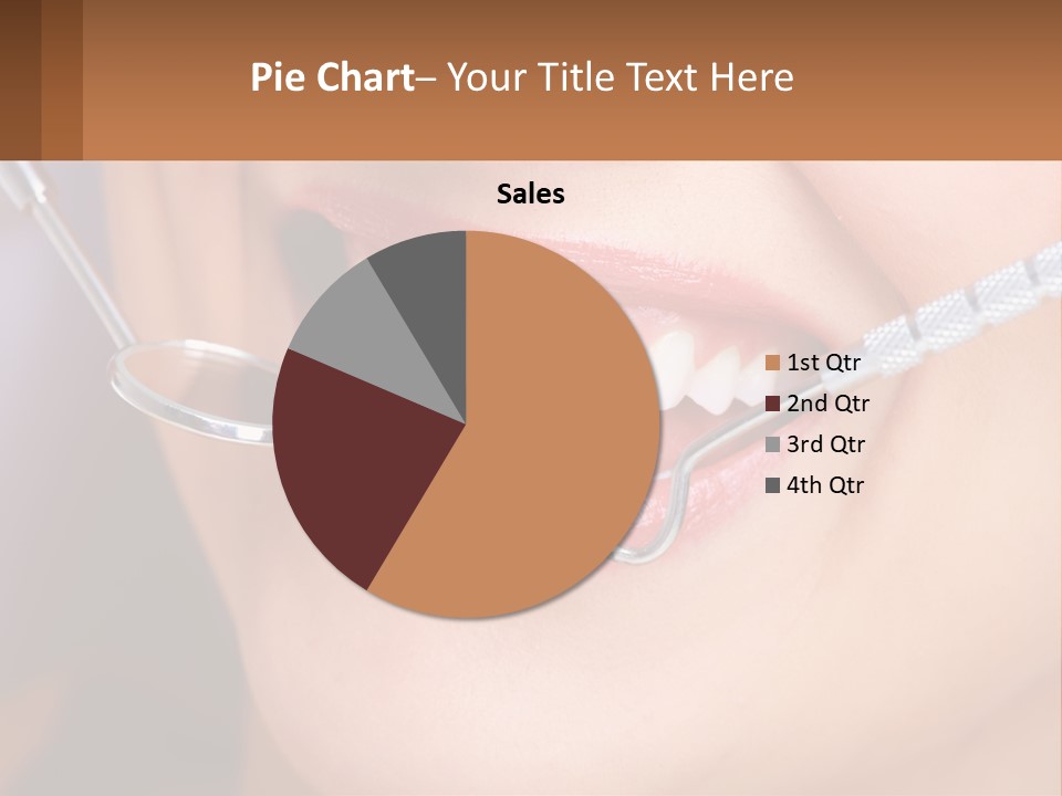A Woman Smiling With A Toothbrush In Her Mouth PowerPoint Template
