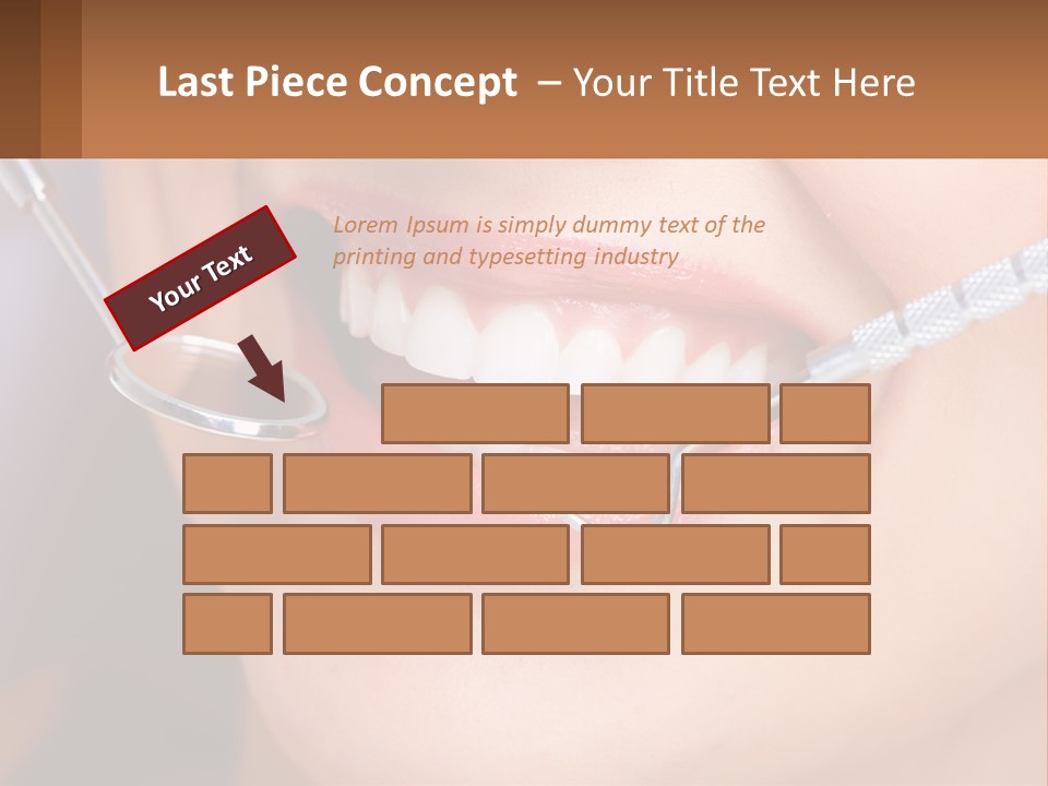 A Woman Smiling With A Toothbrush In Her Mouth PowerPoint Template