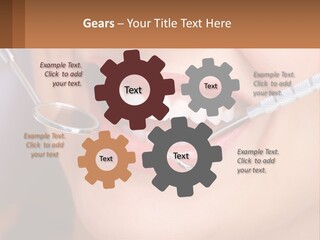 A Woman Smiling With A Toothbrush In Her Mouth PowerPoint Template