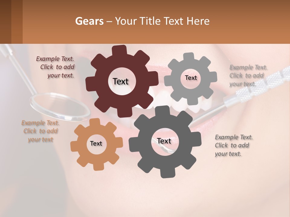 A Woman Smiling With A Toothbrush In Her Mouth PowerPoint Template