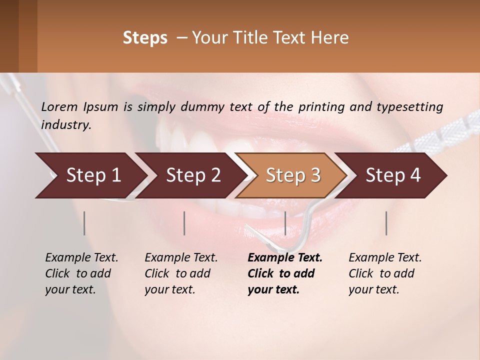 A Woman Smiling With A Toothbrush In Her Mouth PowerPoint Template