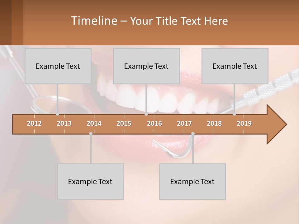 A Woman Smiling With A Toothbrush In Her Mouth PowerPoint Template