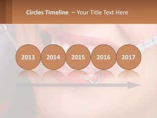 A Woman Smiling With A Toothbrush In Her Mouth PowerPoint Template