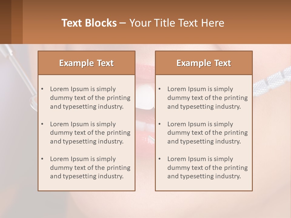 A Woman Smiling With A Toothbrush In Her Mouth PowerPoint Template