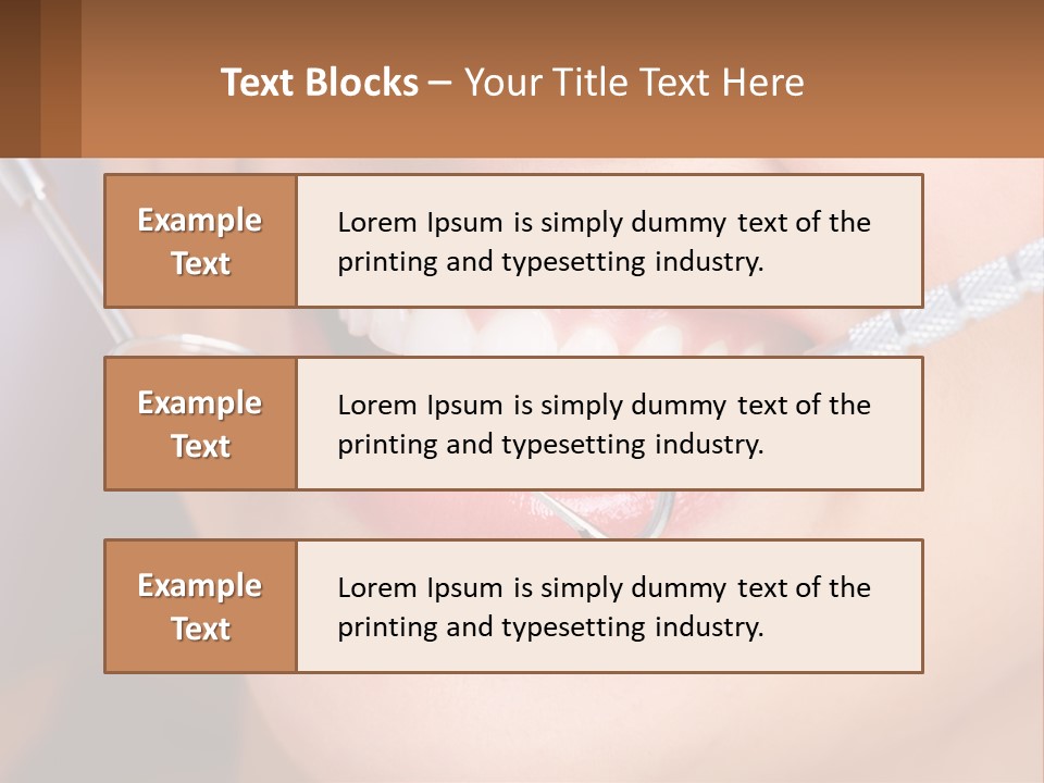A Woman Smiling With A Toothbrush In Her Mouth PowerPoint Template