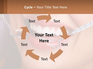 A Woman Smiling With A Toothbrush In Her Mouth PowerPoint Template