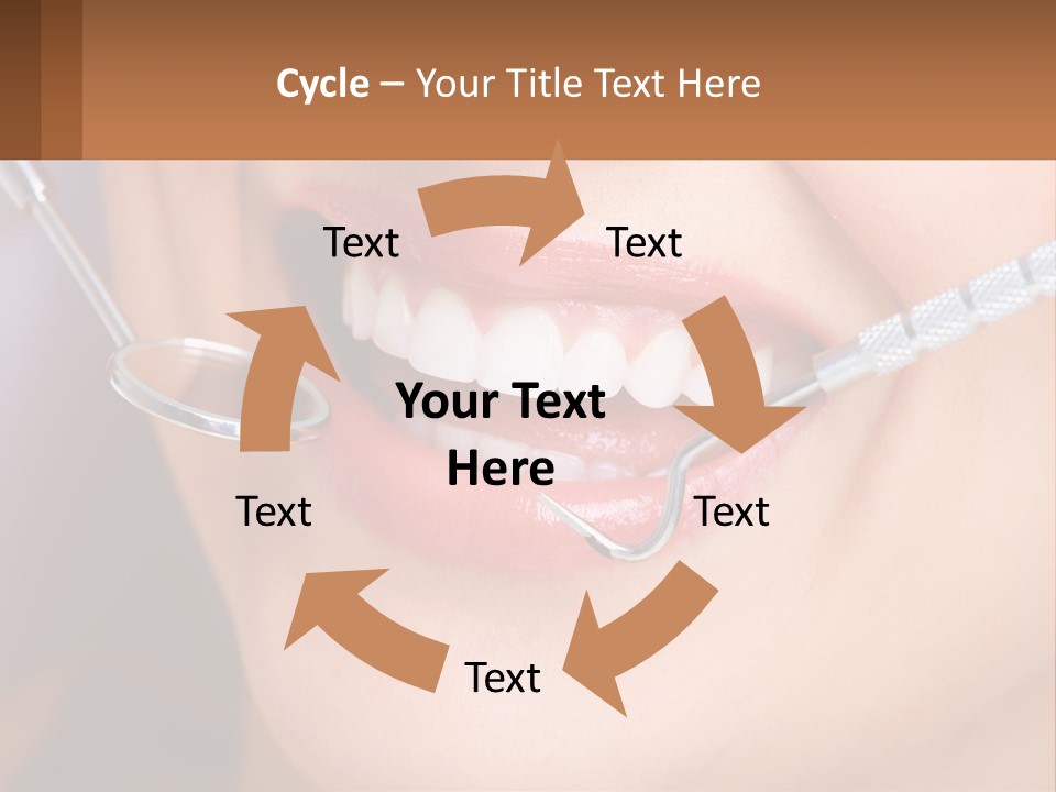 A Woman Smiling With A Toothbrush In Her Mouth PowerPoint Template