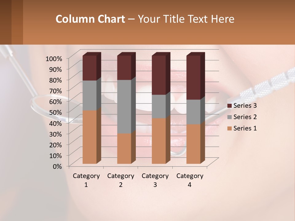 A Woman Smiling With A Toothbrush In Her Mouth PowerPoint Template