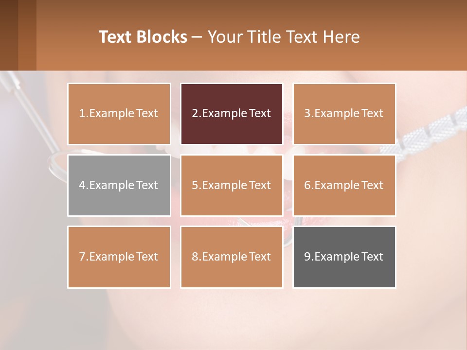 A Woman Smiling With A Toothbrush In Her Mouth PowerPoint Template