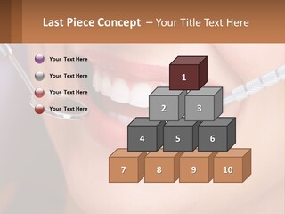 A Woman Smiling With A Toothbrush In Her Mouth PowerPoint Template
