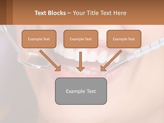 A Woman Smiling With A Toothbrush In Her Mouth PowerPoint Template