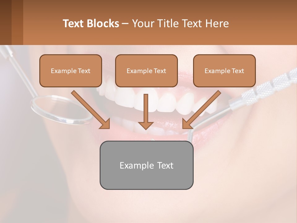 A Woman Smiling With A Toothbrush In Her Mouth PowerPoint Template