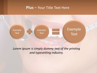 A Woman Smiling With A Toothbrush In Her Mouth PowerPoint Template