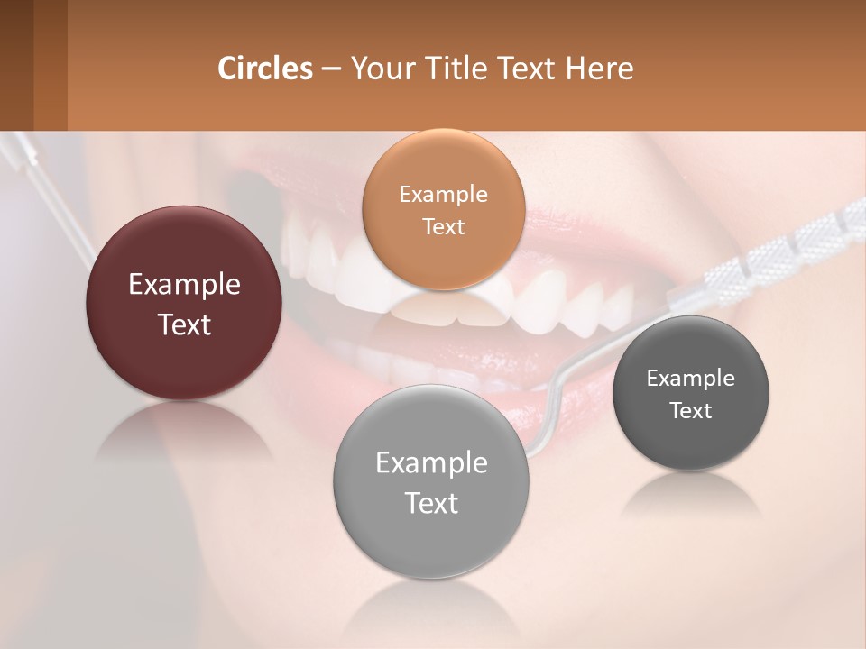 A Woman Smiling With A Toothbrush In Her Mouth PowerPoint Template