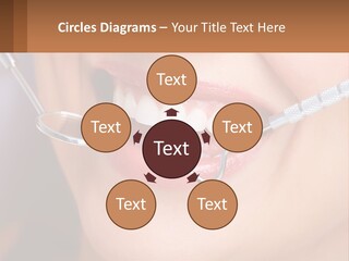 A Woman Smiling With A Toothbrush In Her Mouth PowerPoint Template